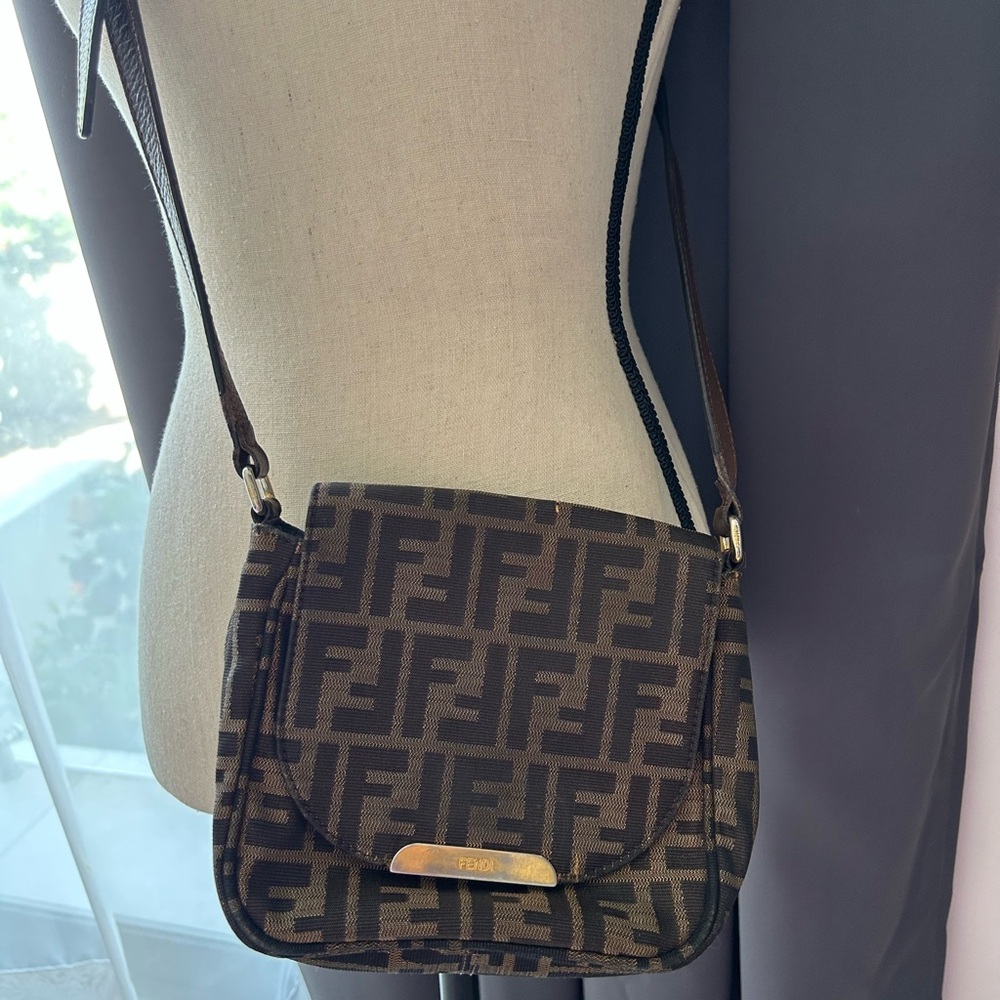 Fendi small zucca canvas artic crossbody brown fabric - Picture 3 of 12